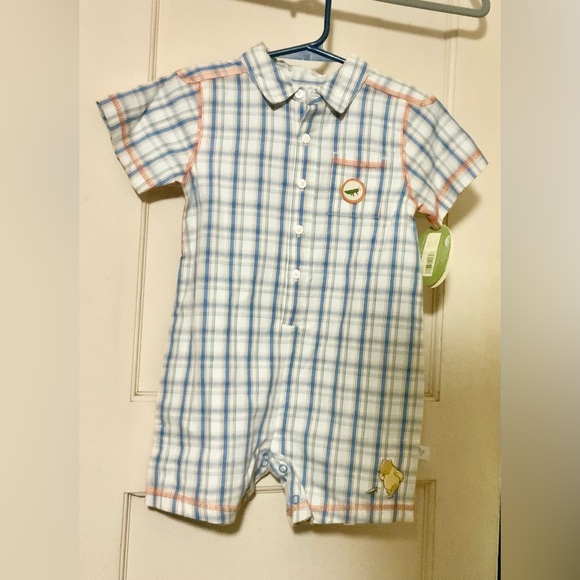 Plaid Baby boy Romper with Collar, nwt - Picture 1 of 1